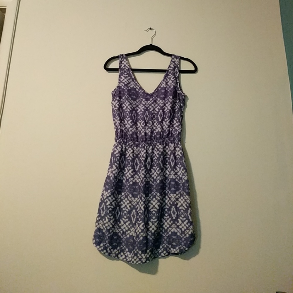 Blue and white dress